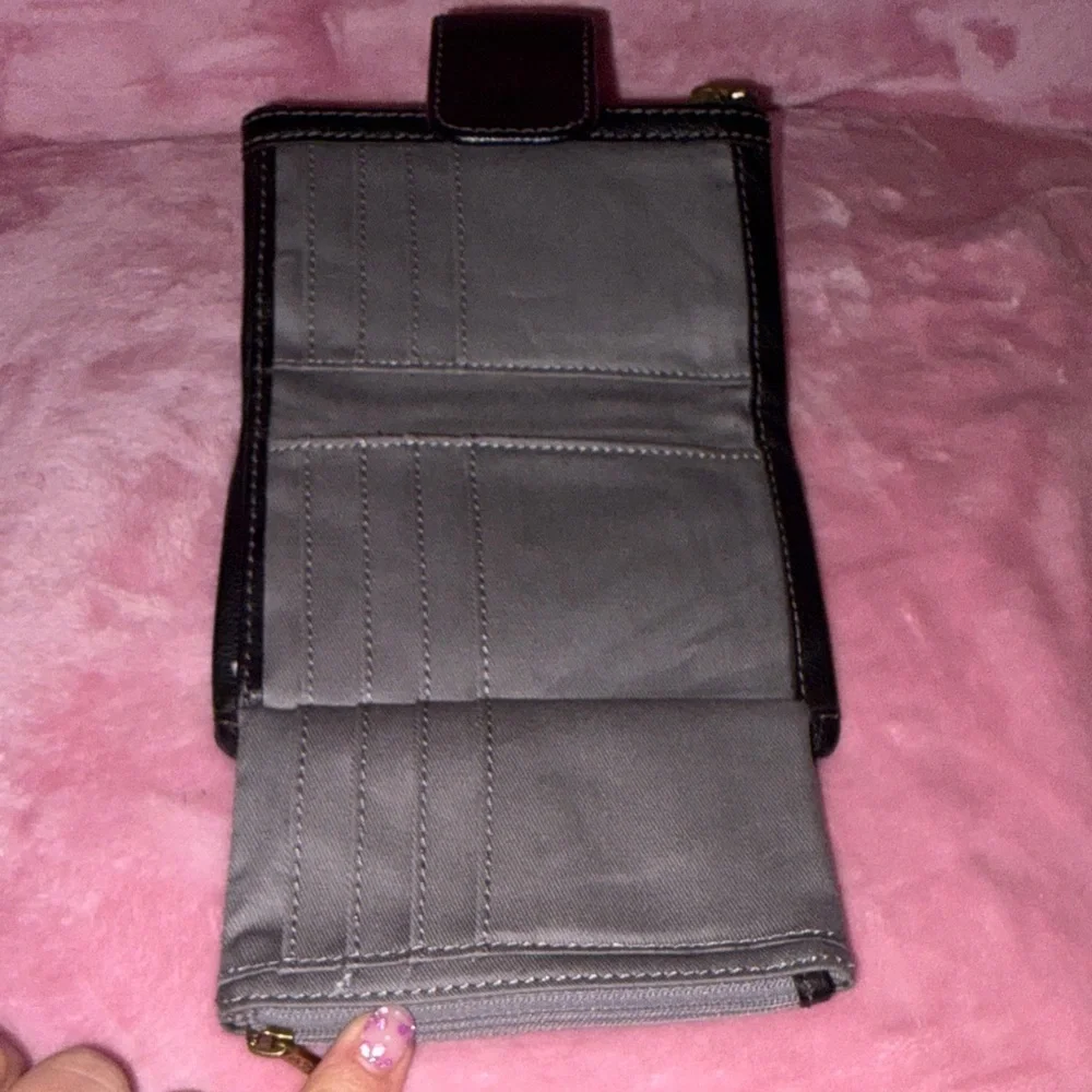 Fossil Multifunction Black Leather Wallet NWOT - Picture 7 of 9
